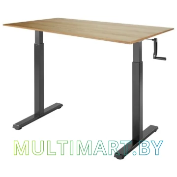 Стол для работы стоя ErgoSmart Manual Desk Compact 1380x800x18 мм (дуб натуральный/черный)